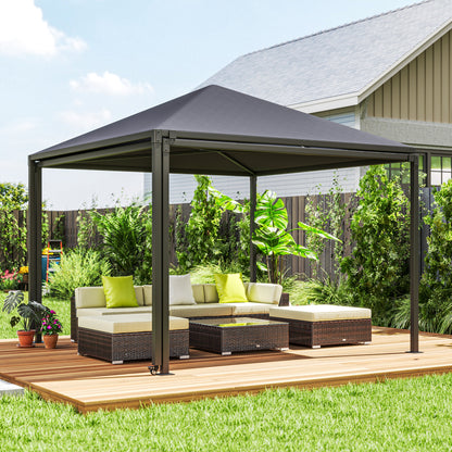 Outsunny √Ç 3√Ç x√Ç 3√Ç أو 3√Ç x 6m Garden√Ç Gazebo مع مظلة قابلة للتمديد وعجلات،√Ç UPF30+ Outdoor√Ç Metal Gazebo√Ç Canopy√Ç Shelter√Ç for BBQ, Event, Party