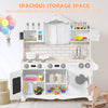 Wooden Pretend Kitchen Toys with Knobs and Open Shelf