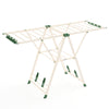 Clothes Drying Rack Foldable Laundry Drying Rack with 18 Drying Rails-Beige