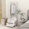Freestanding Heavy-duty Clothing Stand Dresser with Hanging Rod and Storage Shelves-White