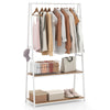 Clothes Rack with 2 Shelves for Laundry Room Bed Room-Natural