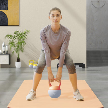 SPORTNOW 8KG Soft Kettlebell, Kettlebell with Non-Slip Handle for Home Gym, Weight Lifting, Strength Training, Orange/Grey