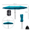 Outsunny 4.6m Double Garden Parasol - Sky Blue