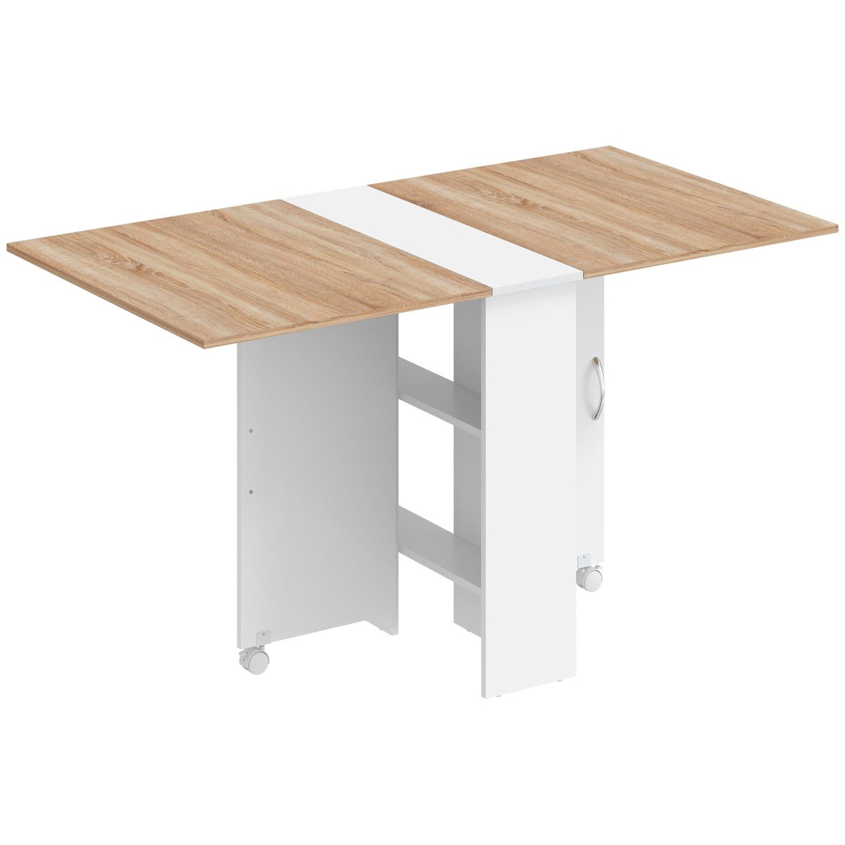 HOMCOM Folding Dining Table in a Natural Wood Finish