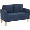 HOMCOM Small Two-Seater Corduroy Sofa - Blue