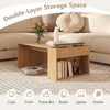 Coffee Table 85cm Coffee Table with Double-Layer Storage Space-Natural