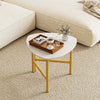 Coffee Table Triangle Center Table with Metal Legs Industrial Accent Sofa Table-White