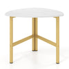 Coffee Table Triangle Center Table with Metal Legs Industrial Accent Sofa Table-White