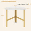 Coffee Table Triangle Center Table with Metal Legs Industrial Accent Sofa Table-White
