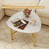 Coffee Table Triangle Center Table with Metal Legs Industrial Accent Sofa Table-White