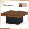 Coffee Table with LED Lights Square Center Table with Remote and 20 Static Colors-Coffee