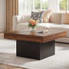 Coffee Table with LED Lights Square Center Table with Remote and 20 Static Colors-Coffee