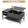 Lift Top Coffee Table with Hidden Compartment and Removable Shelf-Grey