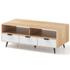 Coffee Table with Storage 47 Inch Center Table with 2 Open Compartments-Natural