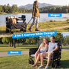 Collapsible Folding Beach Cart with Soft Cushions and Wheels-Black