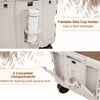 Collapsible Wagon Cart Foldable Utility Cart with Telescoping Handle-White