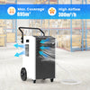 73 L/Day Commercial Dehumidifier with Drain Hose and Timer-White