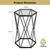 Compact Coffee Table with Tempered Glass Top and Metal Frame