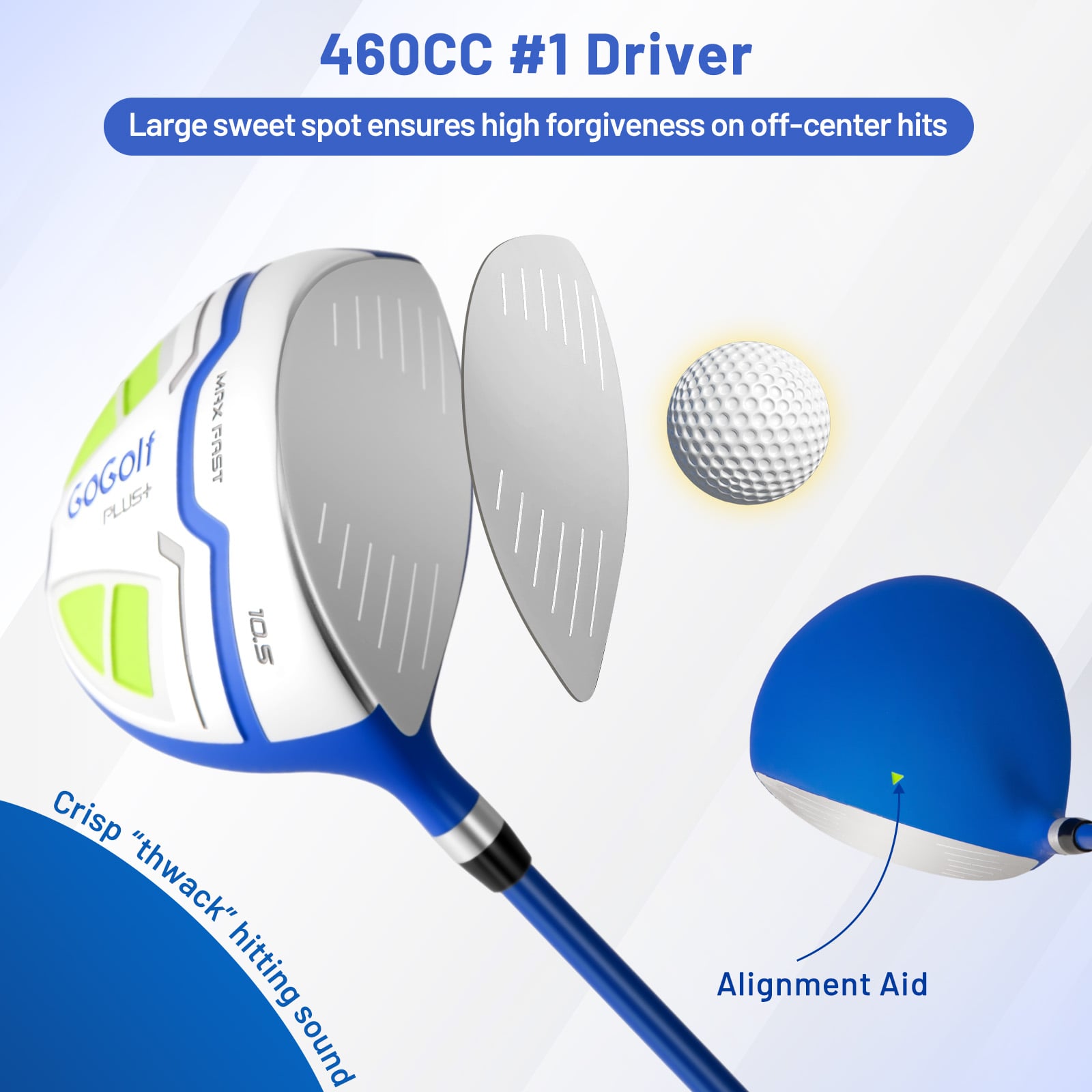 Men's Complete Golf Clubs and Bag Set Right Handed-Blue
