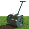 Compost Spreader 61cm Peat Moss Spreader Roller with Height-adjustable T-shape Handle-Green