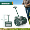Compost Spreader 61cm Peat Moss Spreader Roller with Height-adjustable T-shape Handle-Green