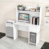 Computer Desk with Hutch and 2 Open Shelves for Home Office-White