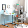 Kids Height-Adjustable Swivel Computer Desk Chair with Lumbar Support-Grey