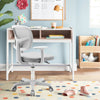 Kids Height-Adjustable Swivel Computer Desk Chair with Lumbar Support-Grey
