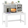 Computer Desk with 3 Storage Shelves and Cable Hole for Study-White