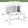 Computer Desk with 3 Storage Shelves and Cable Hole for Study-White