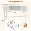 Modern Computer Desk with 4 Drawers and Storage-White