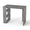 Computer Desk with Bookshelf for Study Living Room-Grey