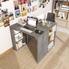 Computer Desk with Bookshelf for Study Living Room-Grey