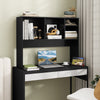 Computer Desktop Bookcase with 4 Cubbies and Open Back Compartment-Black