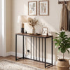 Console Table with Charging Station and Power Outlets for Hallway-Rustic Brown