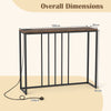Console Table with Charging Station and Power Outlets for Hallway-Rustic Brown