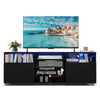 Console TV Stand for TVs up to 65 Inches with LED Lights and 2 Doors-Black