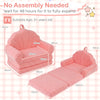 Convertible Kids Sofa 2-in-1 Fold out Toddler Couch Chair to Lounger Bed-Pink