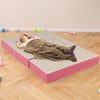 4-in-1 Convertible Foam Couch Play Set with Skin-friendly PU Leather Cover and Zippers-Pink