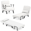Convertible Sofa Bed 4-in-1 with 6-Position Adjustable Backrest-Beige