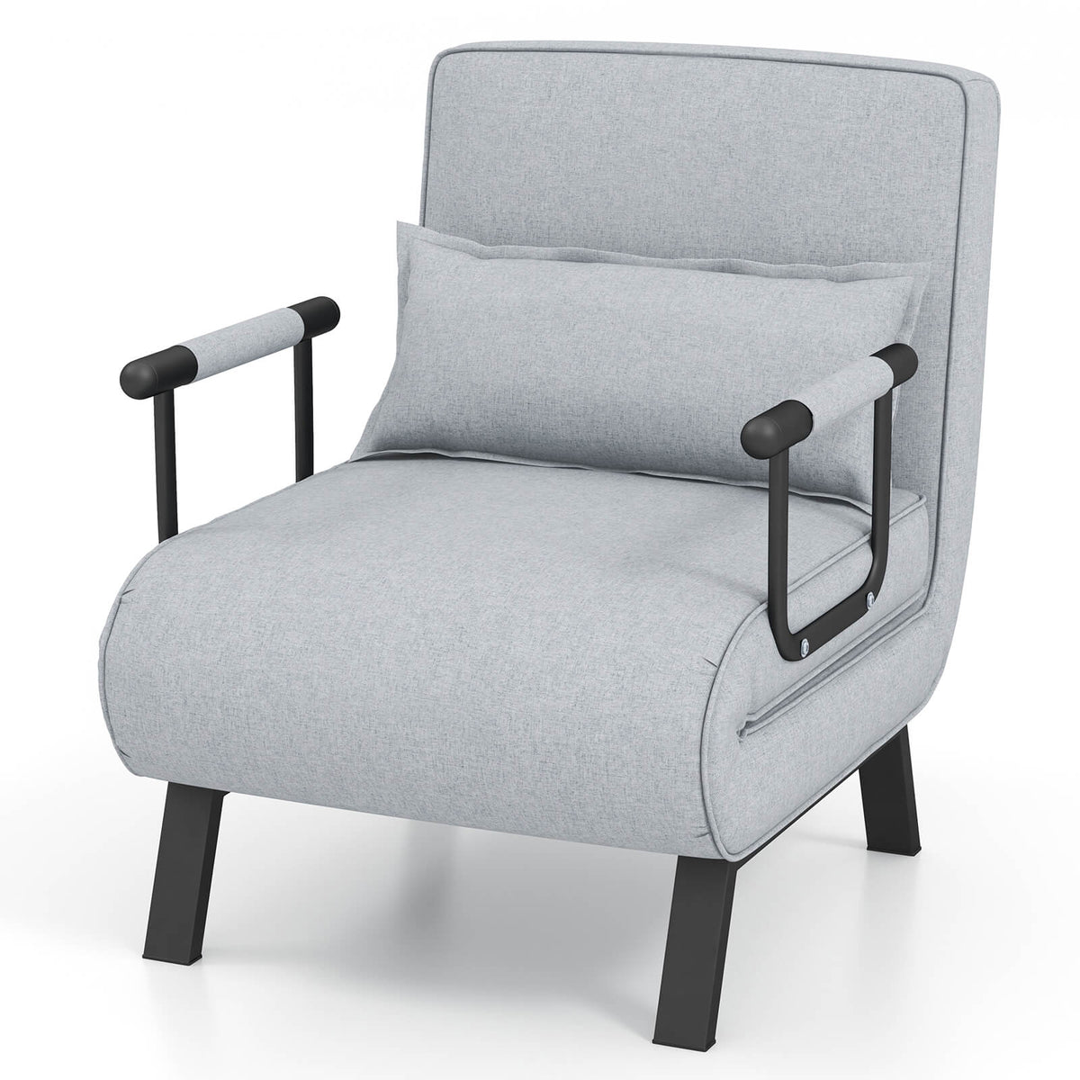 Convertible Sofa Bed 4-in-1 with 6-Position Adjustable Backrest-Light Grey