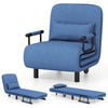 3-in-1 Convertible Sofa Bed with 5-Position Adjustable Backrest-Blue