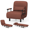 3-in-1 Convertible Sofa Bed with 5-Position Adjustable Backrest-Brown
