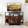 Corner Cat Litter Box Enclosure with Open Shelf-Rustic Brown