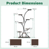 146CM Tall 8-Tier Corner Metal Plant Shelf for Multiple Plants-Rustic Brown