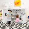Wooden Corner Play Kitchen with Sounds and Lights for Kids