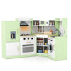 Wooden Corner Play Kitchen with Sounds and Lights-Green