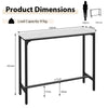 Counter Height Bar Table with Steel Frame and Footrest-White
