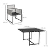 Outsunny Five-Piece Metal Dining Set, with Folding Back Chairs, Light Grey