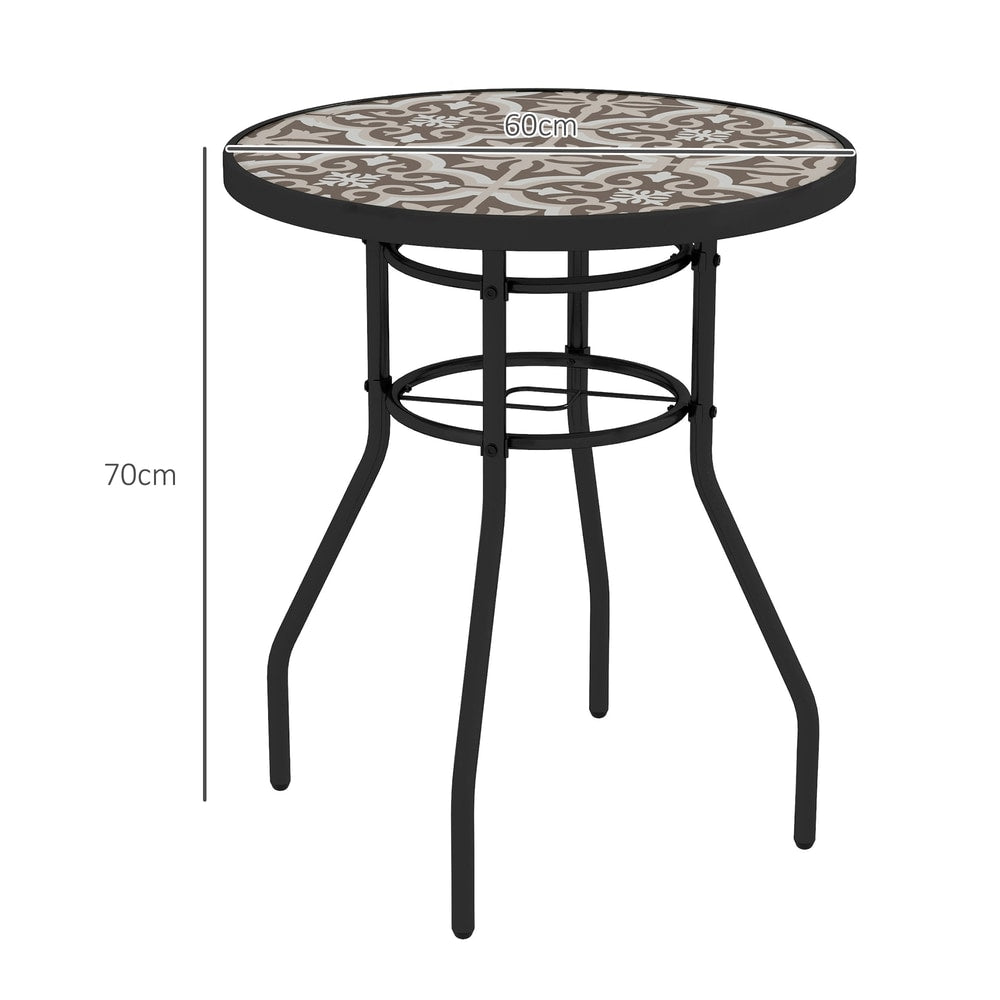 Outsunny Φ60 Garden Table in Tan